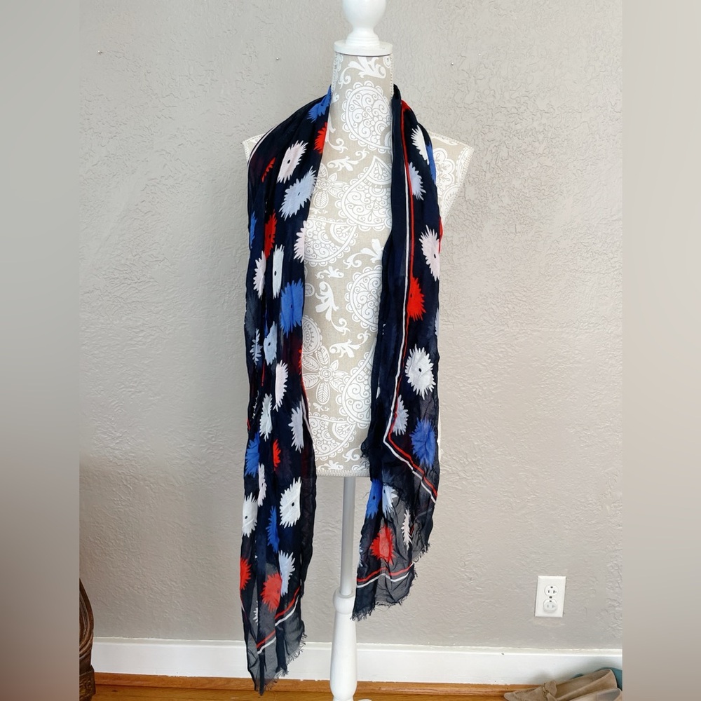 Kate spade Floral Patterned Scarf - Black, Red, Blue - Picture 4 of 7